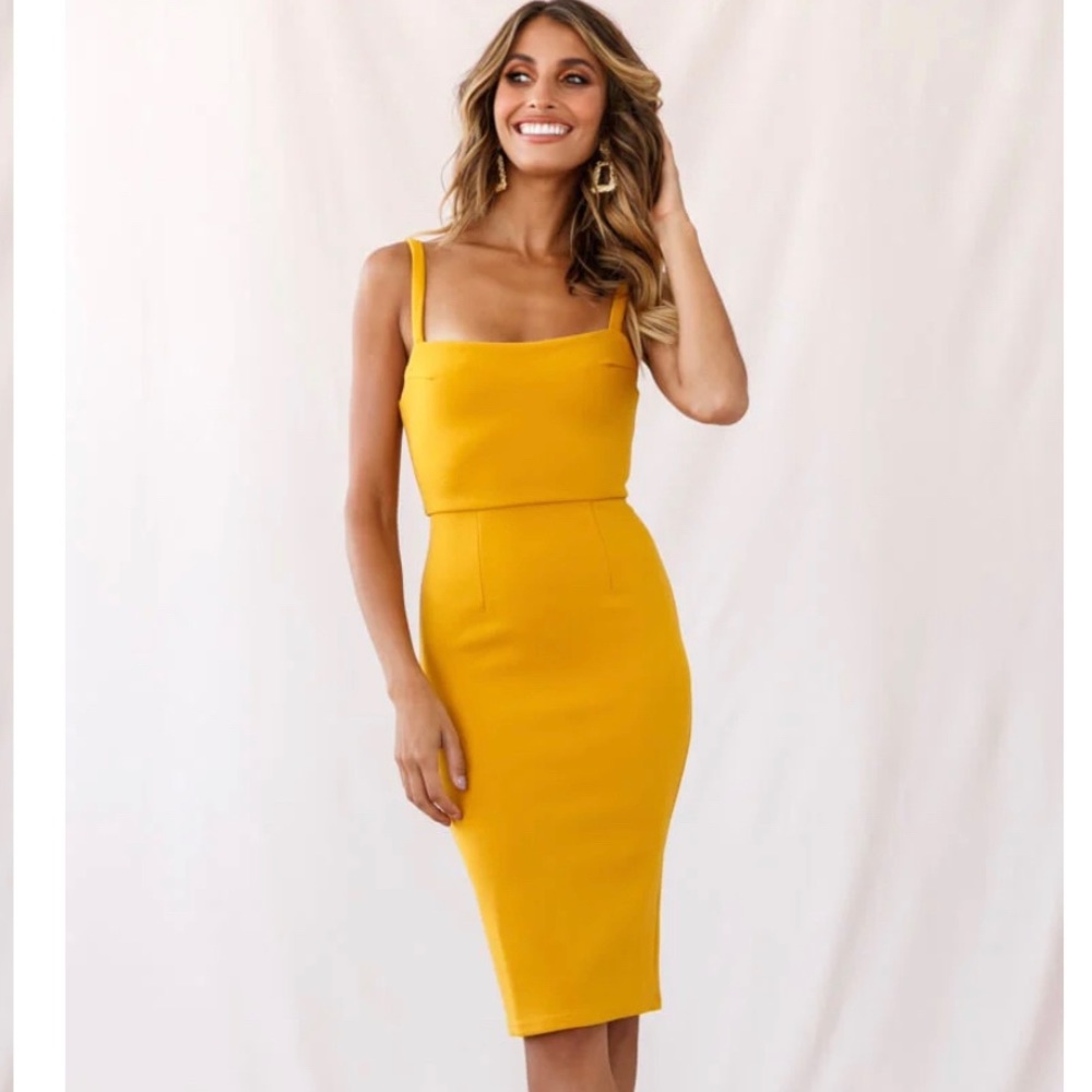 Georgia Square Neckline Midi Dress
